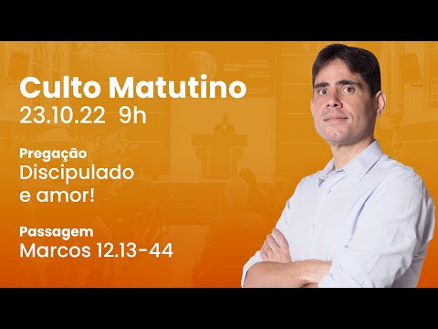 🔴 Culto Matutino | 23/10 9h – Rev. Filipe Fontes