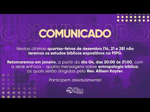 Retornaremos com os estudos em 04/01/2023